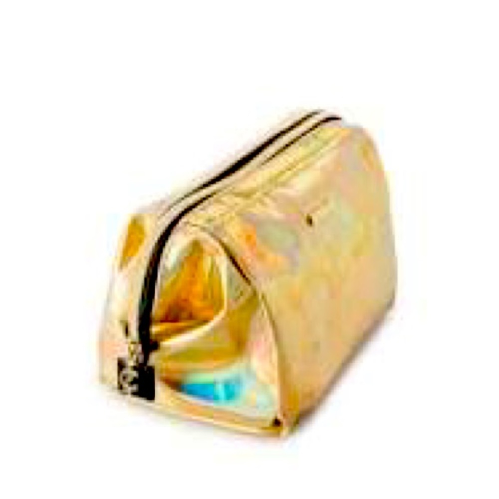 Juicy Couture Wire Frame Cosmetic Loaf Gold Holographic Bag
